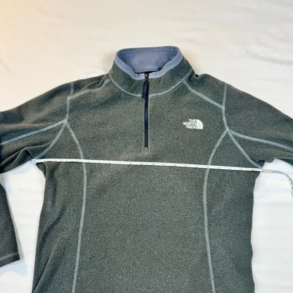 North Face TNF Gray Quarter Zip Fleece Pullover Women's Large Outdoor Gorpcore - Picture 4 of 13